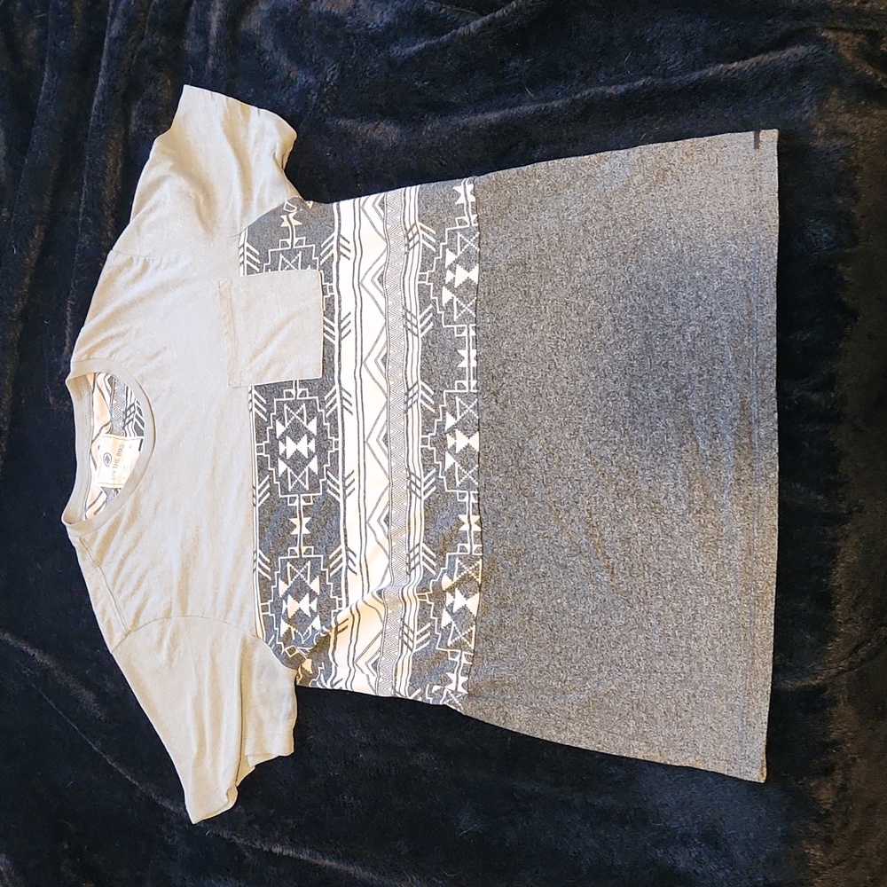 On The Byas Gray Abstract Pattern T-Shirt
